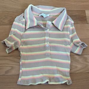 Emory Park Kids Polo with Pastel Stripes